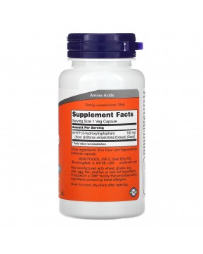 NOW Foods, 5-гидрокситриптофан, 100 мг, 60 вегетарианских капсул